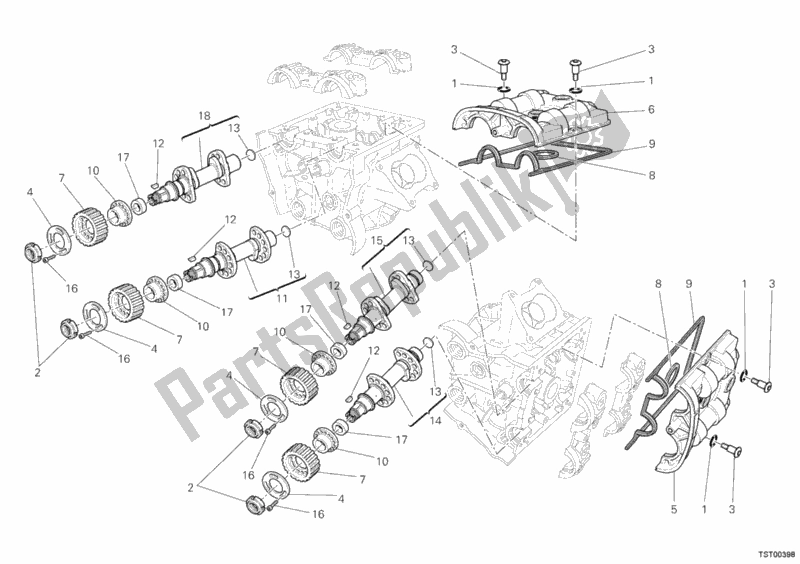 Alle onderdelen voor de Nokkenas van de Ducati Multistrada 1200 S ABS 2010